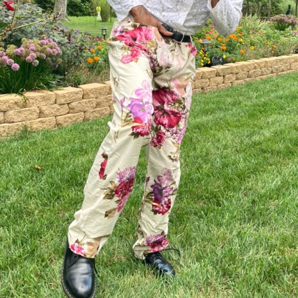 Vintage Pink Floral Pants 👖🌸🌺